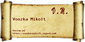 Voszka Mikolt névjegykártya